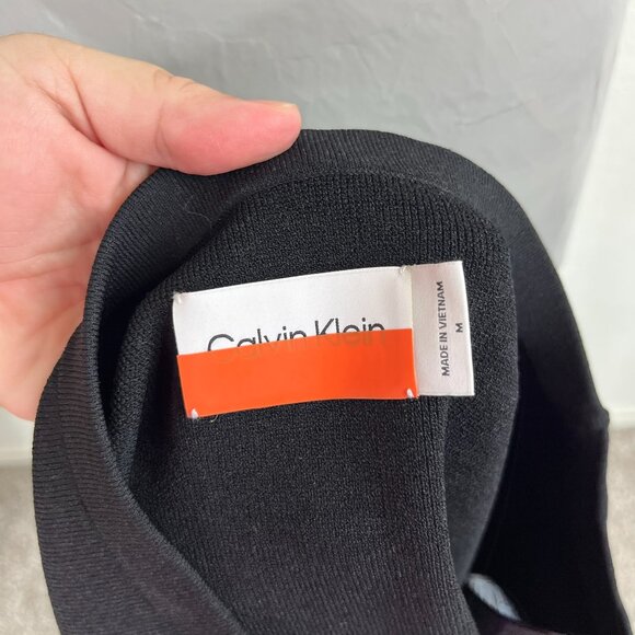 Calvin Klein Heron Preston Knit Ribbed Orange Stitch Black Mini Skirt 2021 - Picture 8 of 10